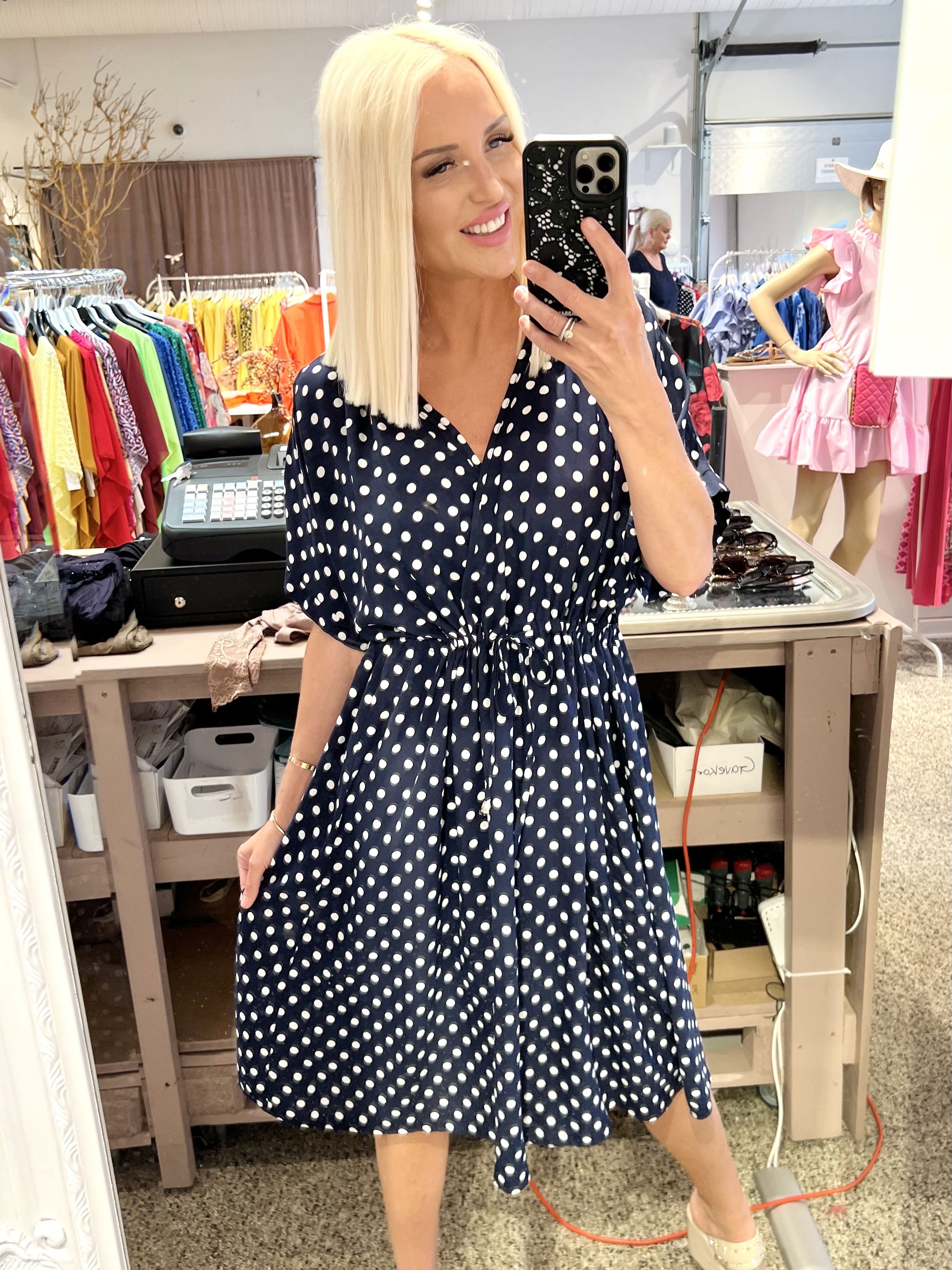 Jelena - Sød kjole med bindebånd